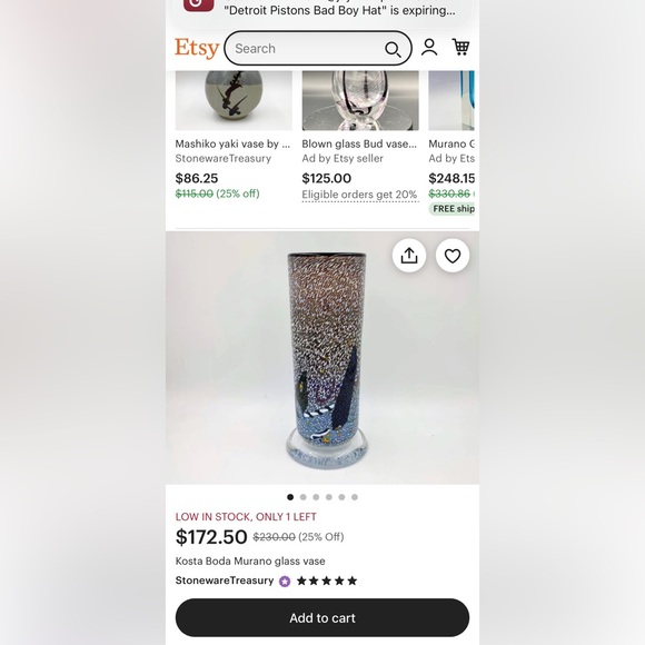 Beautiful Kosta Boda Murano glass vase - Picture 15 of 15